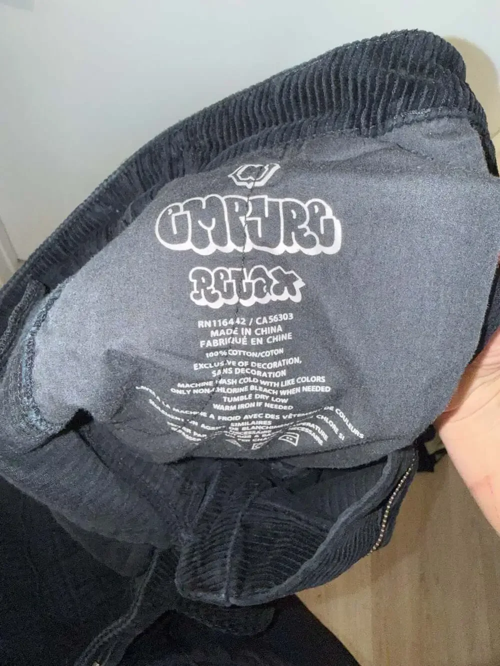 Empyre Relax Black Corduroy Baggy Cargo Skate Pants Size 30